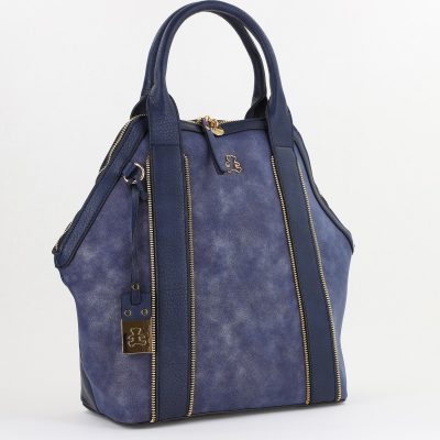 Geantă Damă Shopper Piele Ecologică Bleumarin de Umar Lulu Castagnette BS24026A2409043