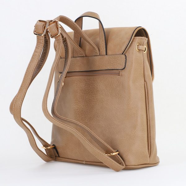 Rucsac Damă Bej Piele Ecologică Lulu Castagnette (BS24028A2409044) 137