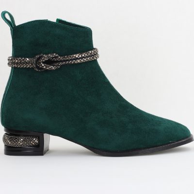 Botine damă din piele ecologică intoarsă culoare Verde (BS160BT2410037)