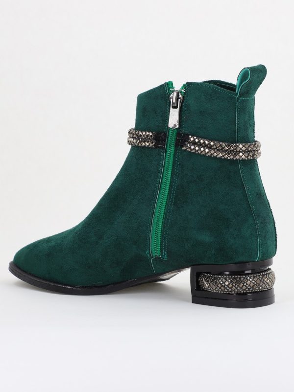 Botine damă din piele ecologică intoarsă culoare Verde (BS160BT2410037) 137