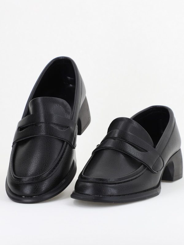 Pantofi Damă Casual Tip Loafer Piele Ecologică Negru Mat - BS4000AY2409871 136