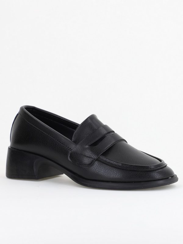 Incaltaminte Dama - Pantofi Damă Casual Tip Loafer Piele Ecologică Negru Mat - BS4000AY2409871