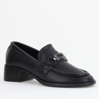 Pantofi Damă Casual Tip Loafer Piele Ecologică Negru mat - BS4003AY2409873