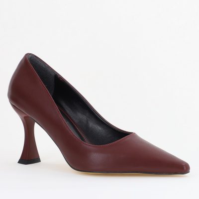 Pantofi Damă Stiletto Bordo Mat din Piele Ecologica (BS0203AY2410051)