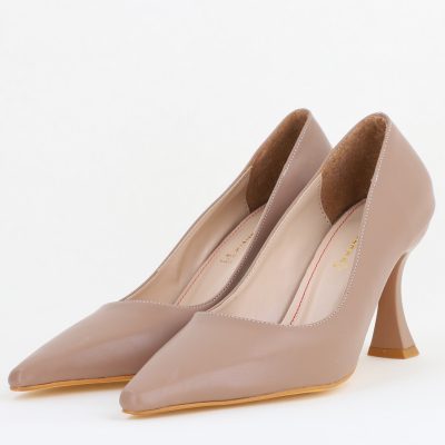 Pantofi Damă Stiletto Taupe Mat din Piele Ecologica (BS0203AY2410059)