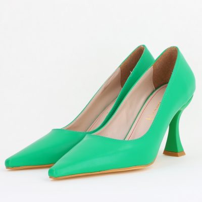 Pantofi Damă Stiletto Verde Mat din Piele Ecologica (BS0203AY2410060)