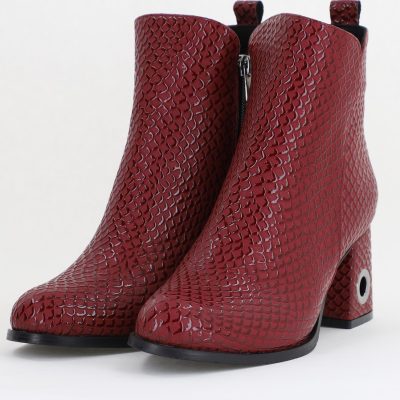 Botine damă din piele ecologică Bordo (BS712BT2411126)