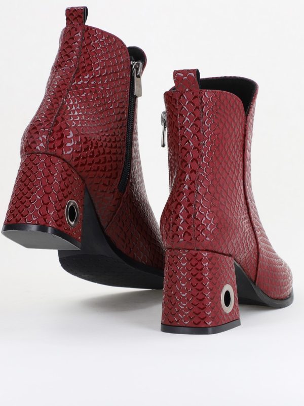 Botine damă din piele ecologică Bordo (BS712BT2411126) 138