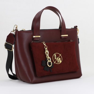 Geantă damă casual bordo buzunar frontal detașabil Laura Biaggi BS265G2410208