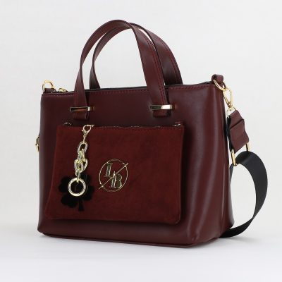 Geantă damă casual bordo buzunar frontal detașabil Laura Biaggi BS265G2410208