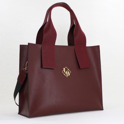 Geanta Dama Shopper Piele Ecologica Bordo, cu Bretea de Umar Laura Biaggi BS302MG2410205