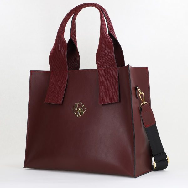 Geanta Dama Shopper Piele Ecologica Bordo, cu Bretea de Umar Laura Biaggi BS302MG2410205 136