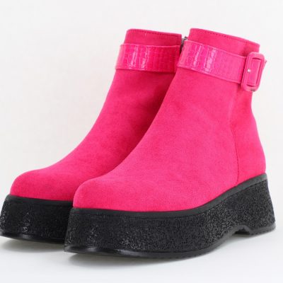 Ghete Damă cu Fermoar Piele Ecologică întoarsă culoare Fuchsia (BS010BT2310276)