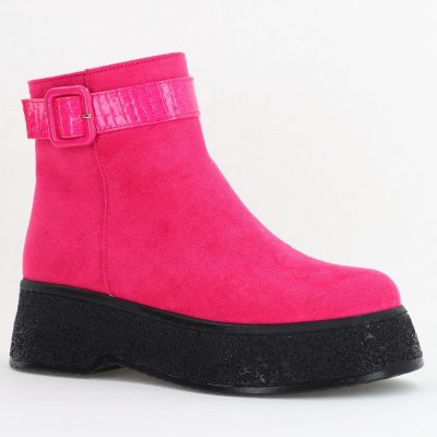 Ghete Damă cu Fermoar Piele Ecologică întoarsă culoare Fuchsia (BS010BT2310276)