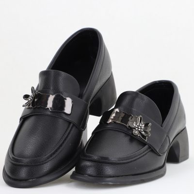 Pantofi Damă Casual Tip Loafer Piele Ecologică Negru mat - BS4013AY2410015