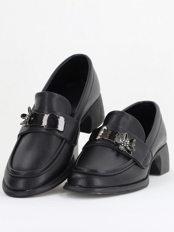 Pantofi Damă Casual Tip Loafer Piele Ecologică Negru mat - BS4013AY2410015 135