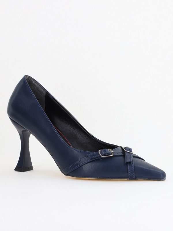 Incaltaminte Dama - Pantofi Damă Stiletto Bleumarin Mat din Piele Ecologică BS0200AY2411182