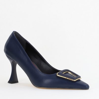 Pantofi Damă Stiletto Bleumarin Mat din Piele Ecologică (BS0202AY2411197)