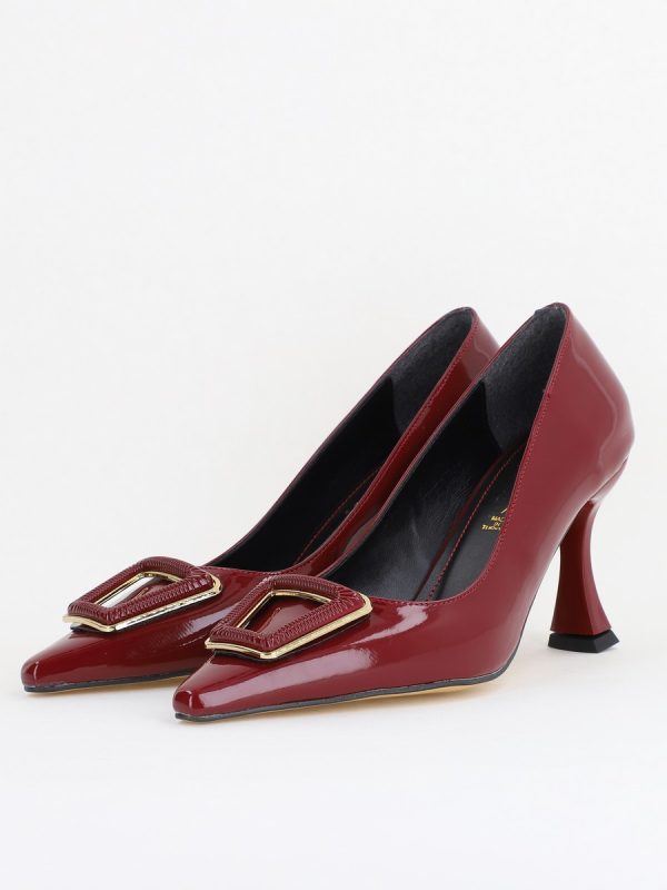 Pantofi Damă Stiletto Bordo Lac din Piele Ecologică (BS0202AY2411204) 135