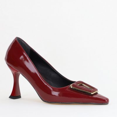 Pantofi Damă Stiletto Bordo Lac din Piele Ecologică (BS0202AY2411204)