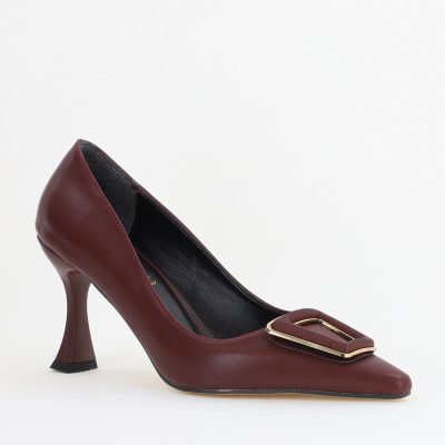 Pantofi Damă Stiletto Bordo Mat din Piele Ecologică (BS0202AY2411193)