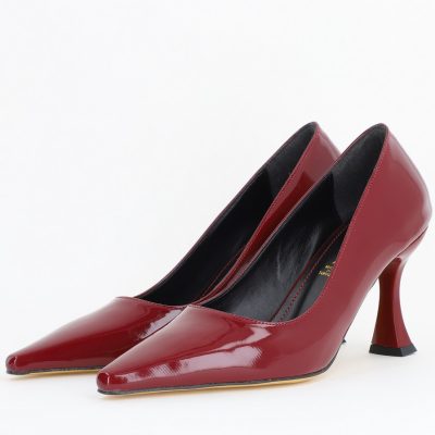 Pantofi Damă Stiletto Bordo Lac din Piele Ecologica (BS0203AY2411142)