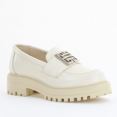 Pantofi casual damă din piele naturală, Bej Leofex BS024LE2501004