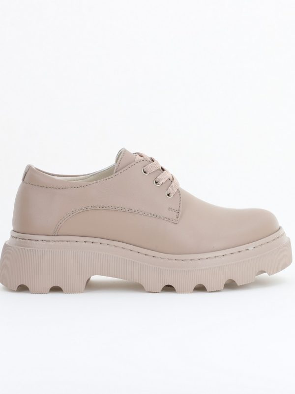 Pantofi Casual Damă Taupe din Piele Naturală Leofex - 346-2 143