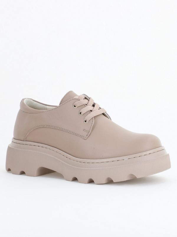 Incaltaminte Dama - Pantofi Casual Damă Taupe din Piele Naturală Leofex - 346-2