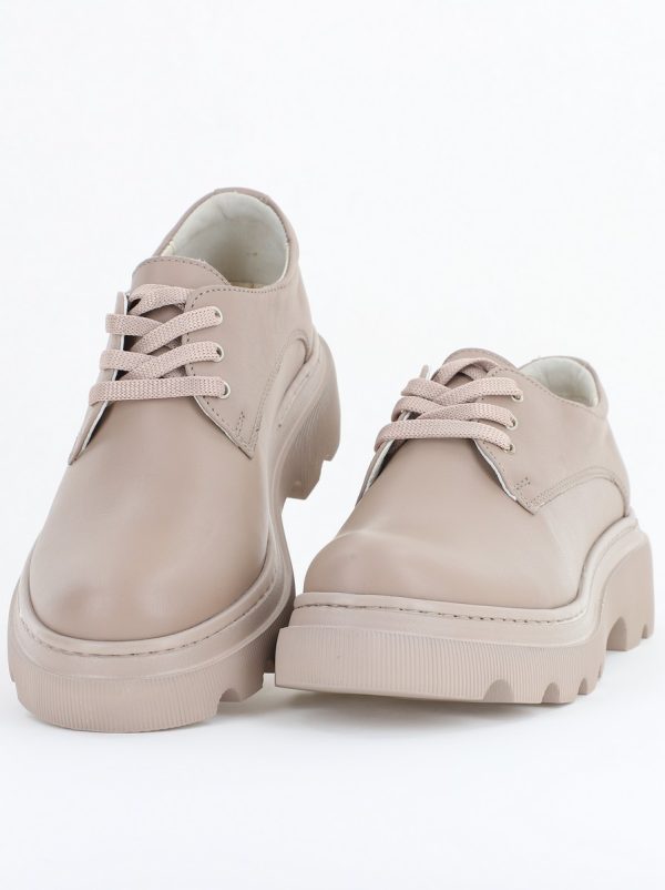 Pantofi Casual Damă Taupe din Piele Naturală Leofex - 346-2 141