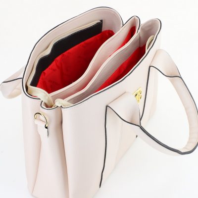 Geantă damă casual Bej cu trei compartimente Laura Biaggi BS373MG2505902