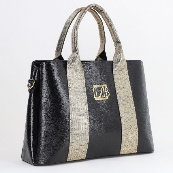 Geantă damă casual Negru și Auriu cu trei compartimente Laura Biaggi BS373MG2505901 120
